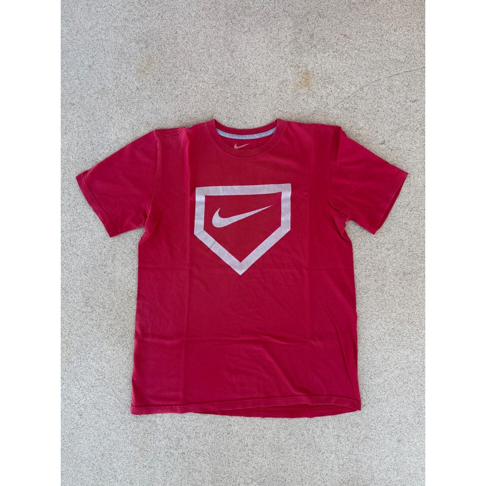 Nike Baseball Mens Medium T-Shirt - Red Short Sleeve Graphic Tee